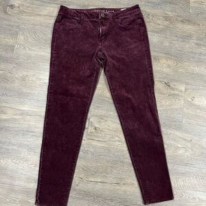 American Eagle Outfitters Burgundy Corduroy Jeggings - Sz 8 Women’s